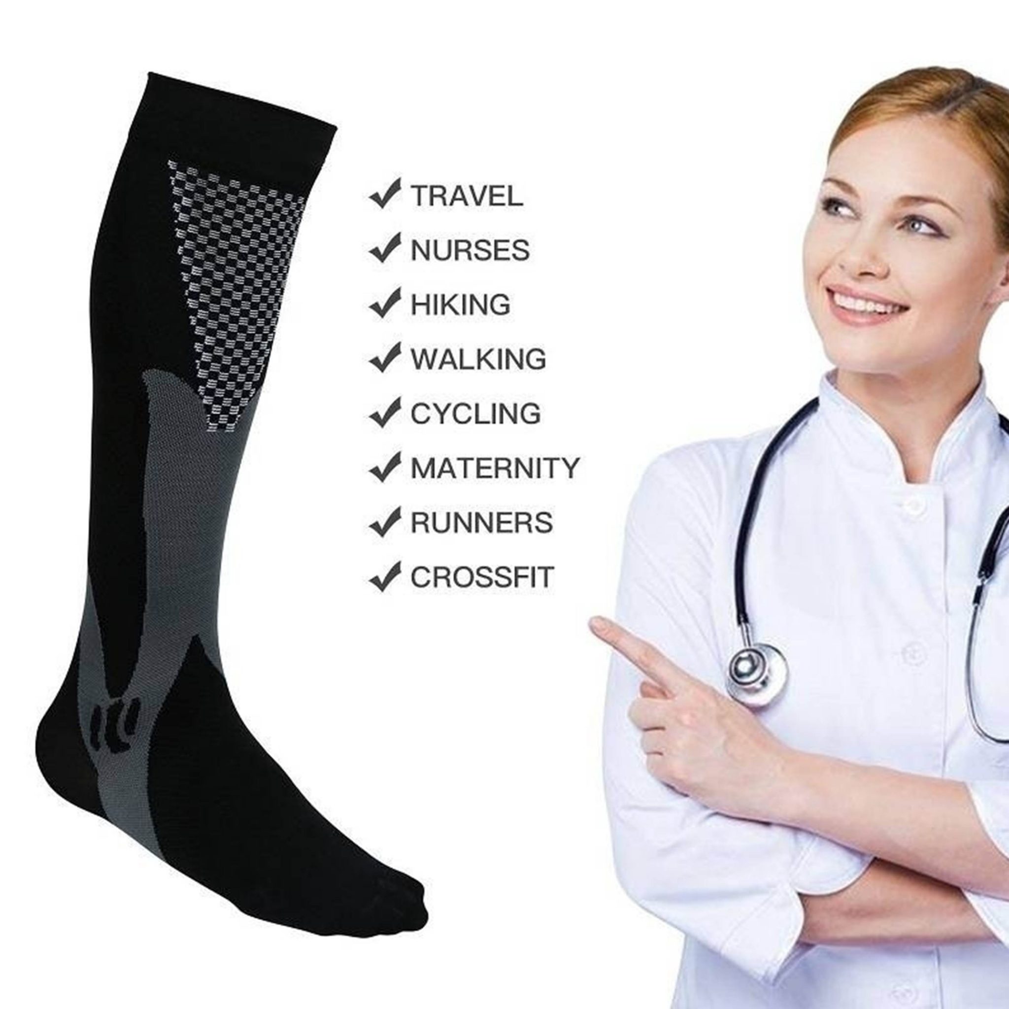 Compression Socks Medical Sock Heel Spur