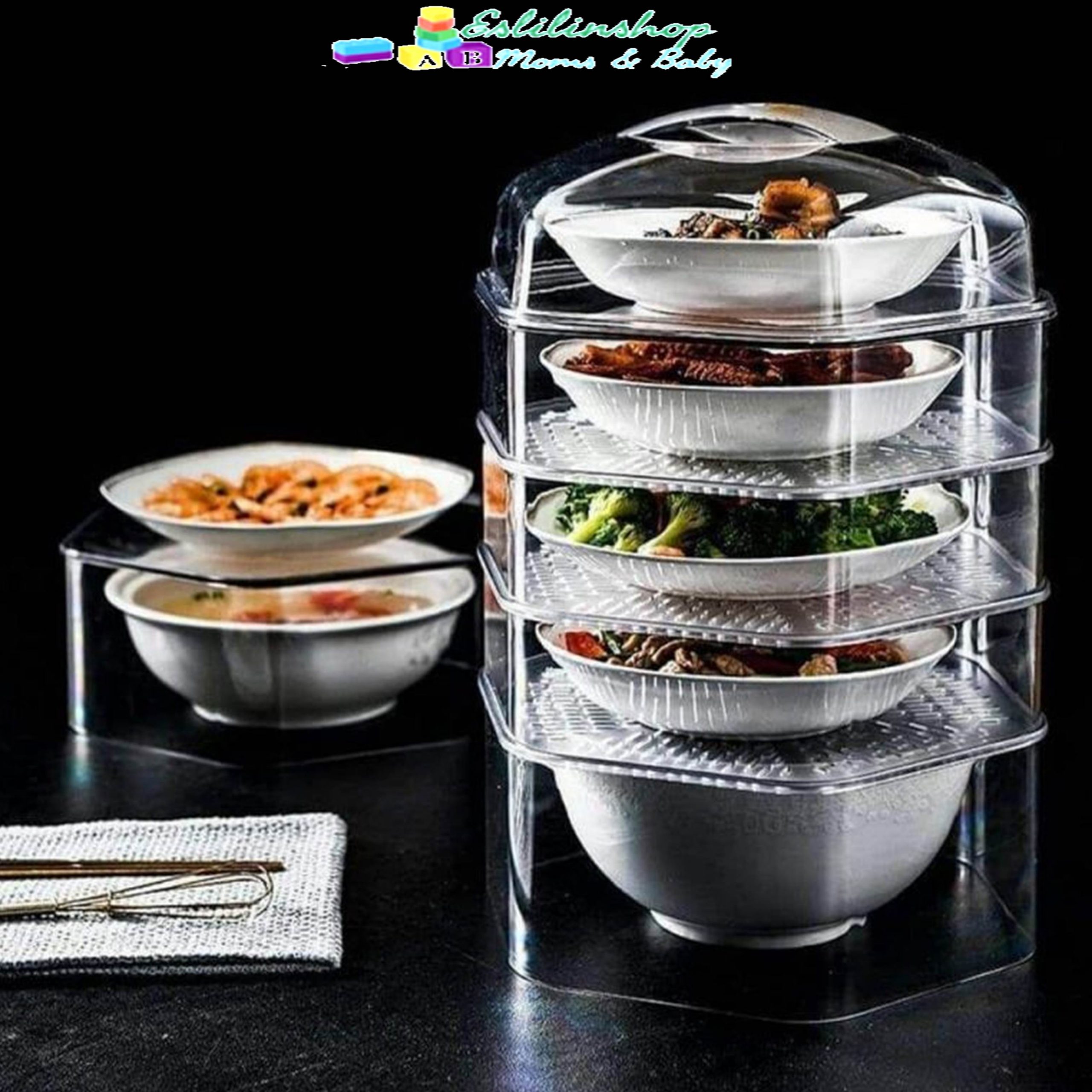 multi layer food cover stackable plate