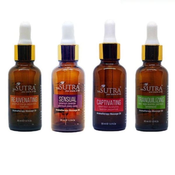 Sutra Aromatherapy Massage Oil Sensual | Captivating | Tranquilizing | Rejuvenating - Minyak Urut Aromaterapi