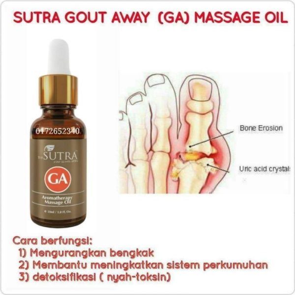 Sutra Gout Away Therapeutic Massage Oil 30ml - Minyak Gout