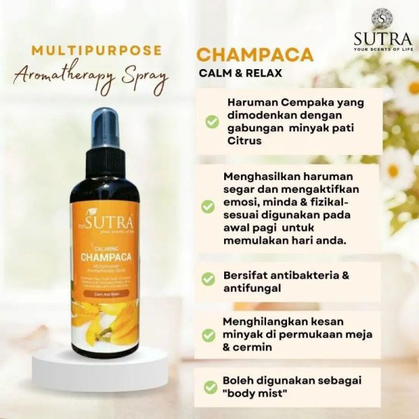 Sutra Multipurpose Aromatherapy Spray 200ml Pandan | Rose | Citrus Berry | Champaca | Lemongrass | Frangipani - Image 5