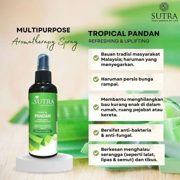 Sutra Multipurpose Aromatherapy Spray 200ml Pandan | Rose | Citrus Berry | Champaca | Lemongrass | Frangipani - Image 2